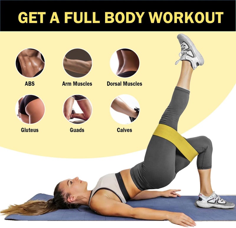 KANGFITER Non-Slip Fabric Resistance Bands for Working Out, Loop Exercise Bands for Booty Leg, Butt, Glute, Stretch Workout Bands for Women & Men, Hip Elastic Bands for Home Gym Fitness, Yoga, Pilates - Image 4